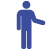 Person walking with hand extended icon