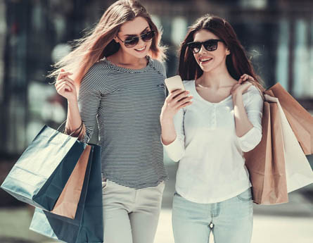 Two women shopping.