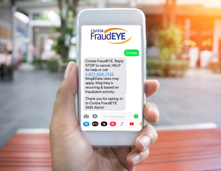 FraudEYE alert on mobile screen