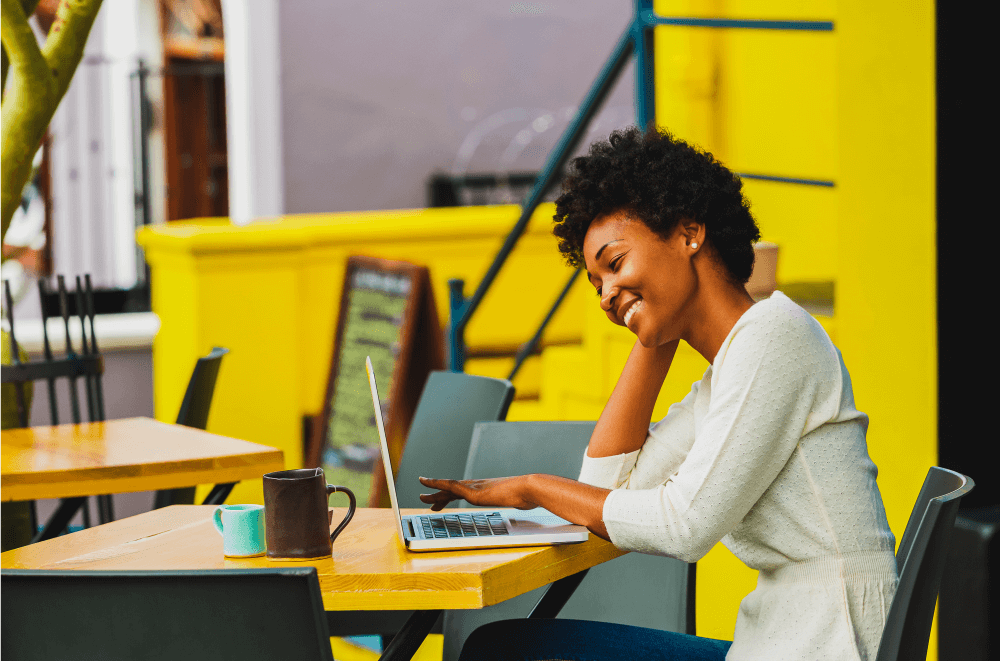 woman sitting at laptop