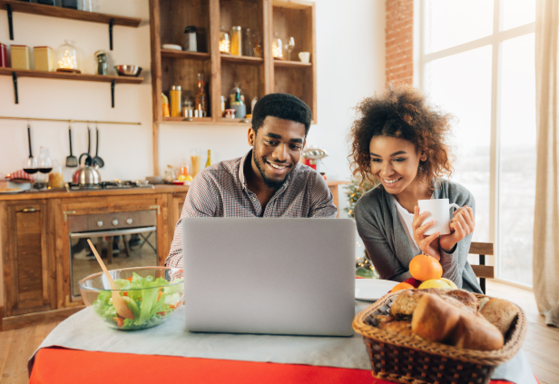 Couple working on finances