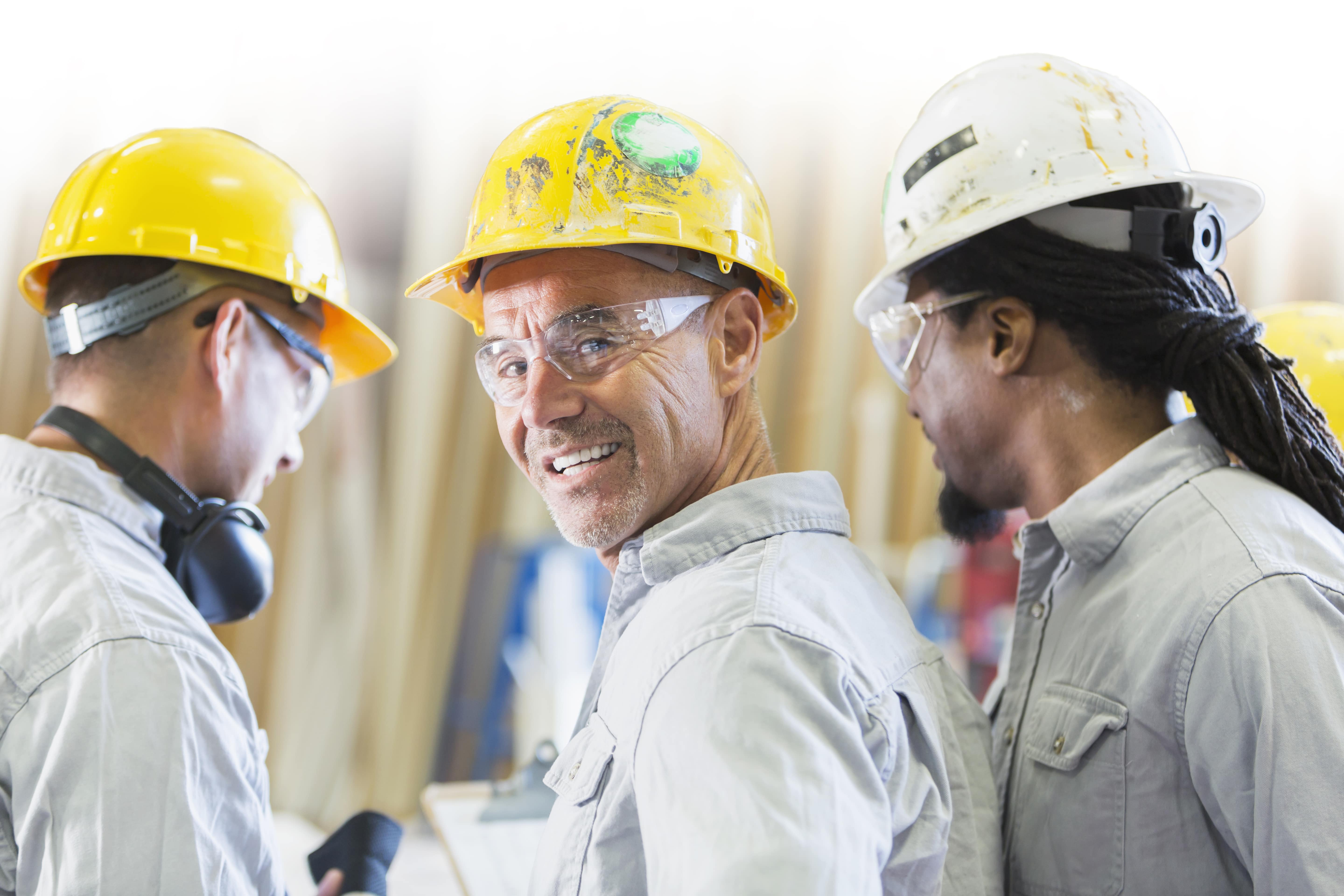 Group of construction workers
