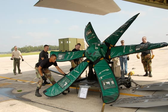 C-130 cargo aircraft propeller dolly