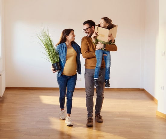 A new family moving into a home