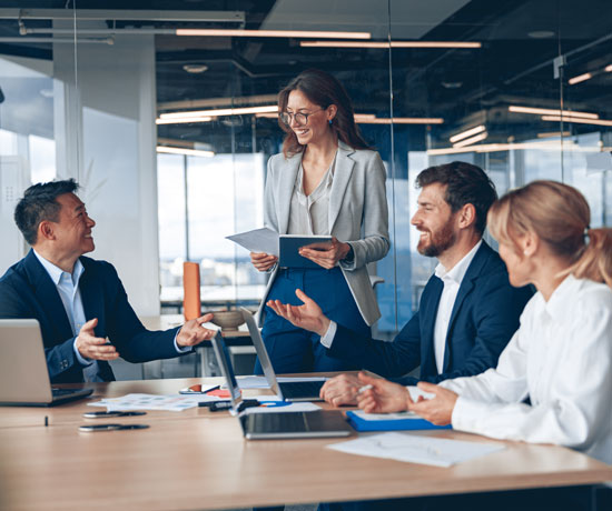 Group of professionals meeting in an office