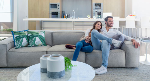 Couple sitting on the couch
