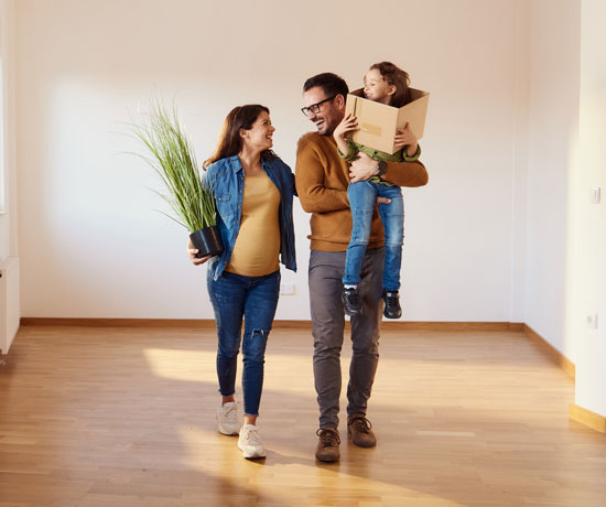 A new family moving into a home
